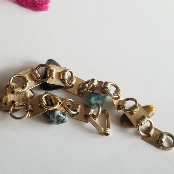 Vintage bracelet Rock Collection bracelet silver tone gem - Picture 3 of 15